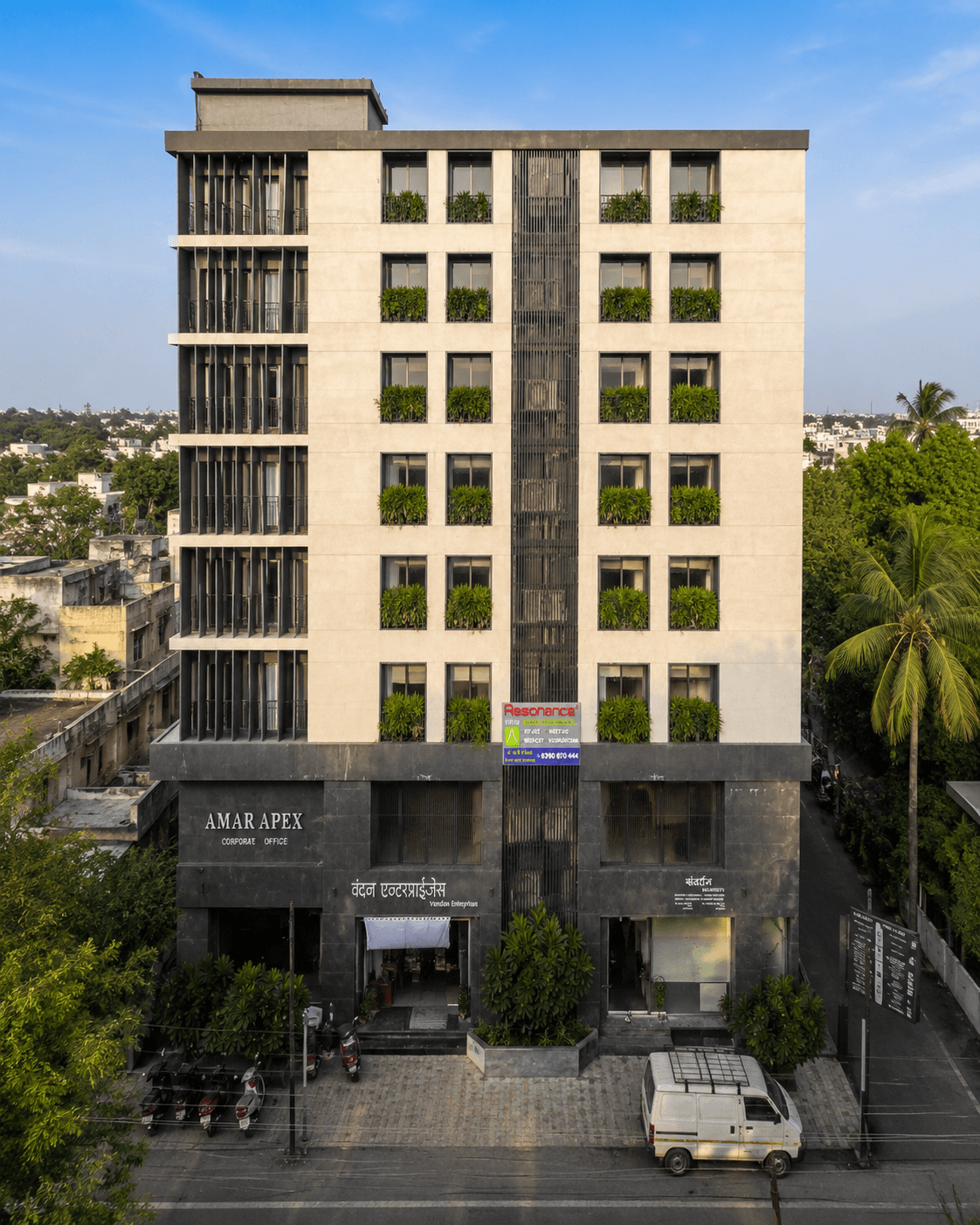 Front view of the Resonance Nashik building